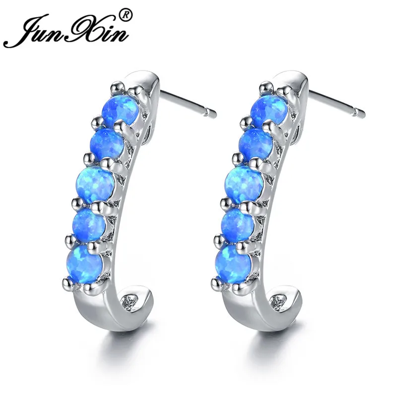 JUNXIN 925 Sterling Silver Half Circle Stud Earrings For Women Rose Gold Mystic Blue White Fire Opal Earrings Female Wedding
JUNXIN 925 Sterling Silver Half Circle Stud Earrings For Women Rose Gold Mystic Blue White Fire Opal Earrings Female Wedding