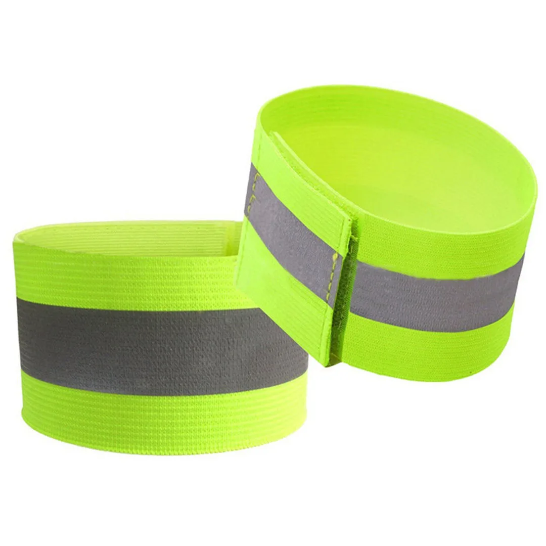 1Pc Sports Safety Luminous Reflective Belt Strap Arm Band Belt Snap Wrap Armband for Outdoor Night Running Cycling Jogging