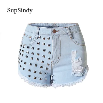 SupSindy Summer Women Denim Shorts Vintage High Waist Punk Rivets Denim Shorts luxury Brand Wild Slim Casual Short Jeans Female
SupSindy Summer Women Denim Shorts Vintage High Waist Punk Rivets Denim Shorts luxury Brand Wild Slim Casual Short Jeans Female