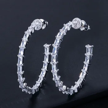 High Quality Cubic Zirconia Circle Hoop Earring Fashion Jewelry For Women Charming Circle Hoop Earrings For Wedding Jewelry
High Quality Cubic Zirconia Circle Hoop Earring Fashion Jewelry For Women Charming Circle Hoop Earrings For Wedding Jewelry