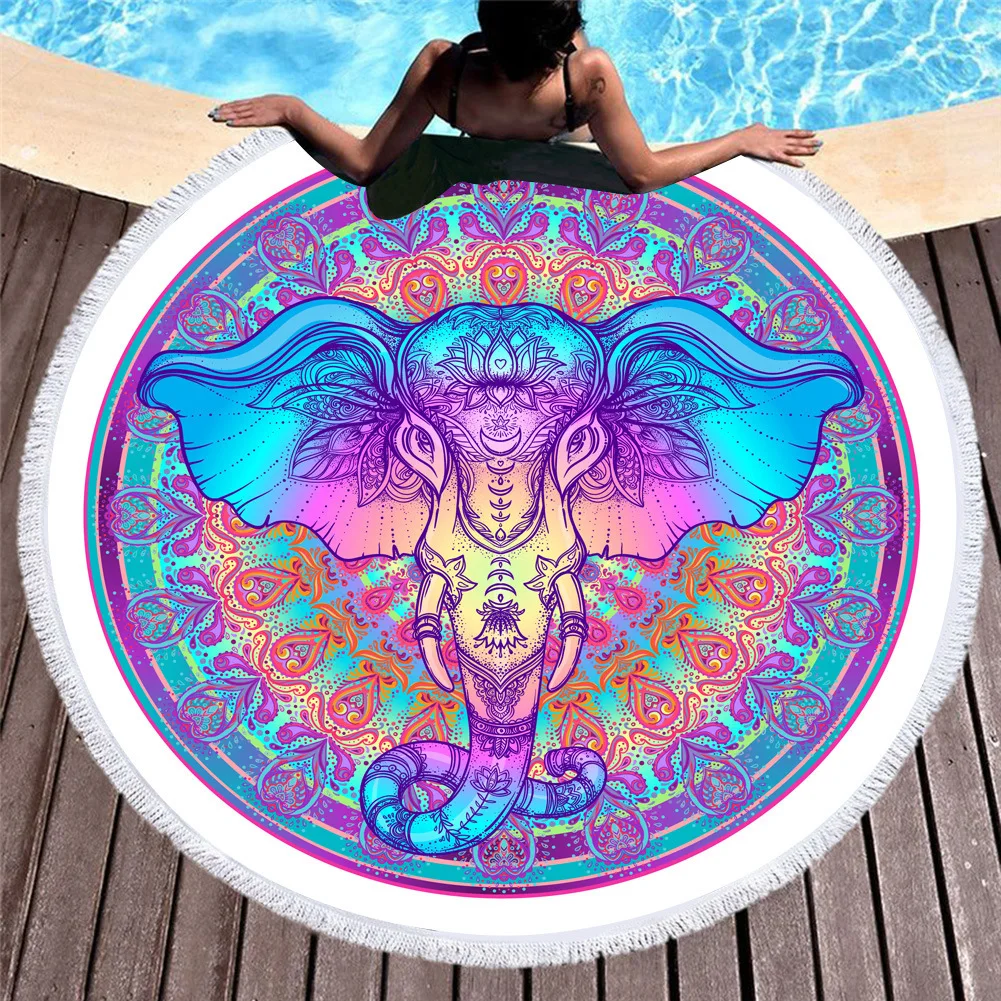 WomenSoft Round Large Beach Sun Bohemian Style Print Ball Tassel Blanket Yoga Mat Sunbath Dress Bath Towel Mandala Elephant
WomenSoft Round Large Beach Sun Bohemian Style Print Ball Tassel Blanket Yoga Mat Sunbath Dress Bath Towel Mandala Elephant