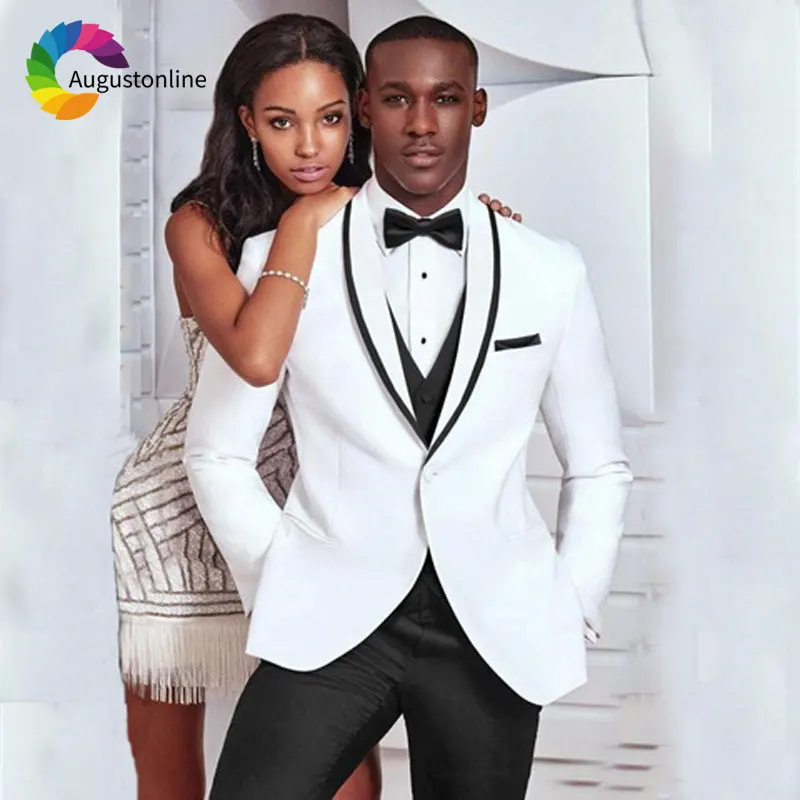 Tailored White Groom Tuxedo Wedding Suits Men Suit 3Piece Jacket Pants Vest Black Shawl Lapel Best Man Blazer Slim Fit Prom Wear
Tailored White Groom Tuxedo Wedding Suits Men Suit 3Piece Jacket Pants Vest Black Shawl Lapel Best Man Blazer Slim Fit Prom Wear