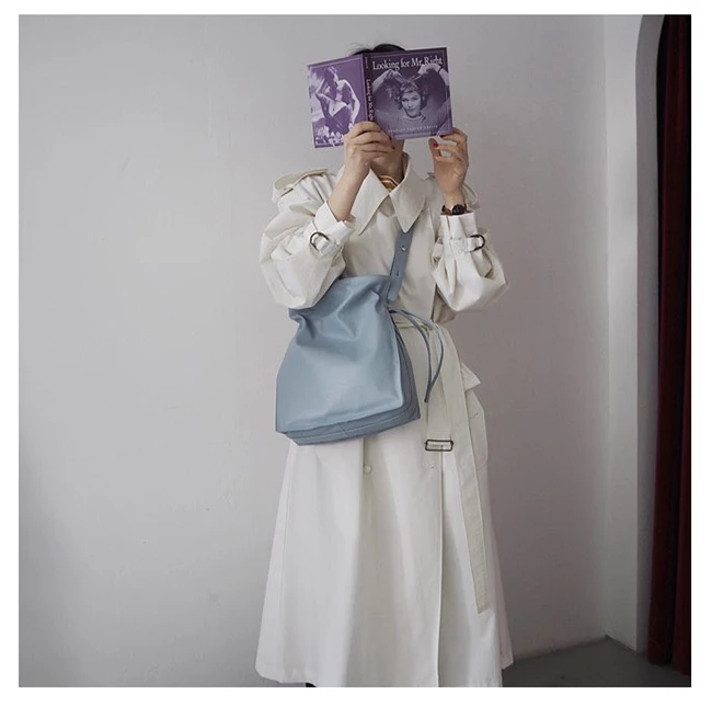 MJ Soft Leather Bucket Bag Female Casual PU Leather Shoulder Bag Large Capacity Crossbody Handbag Shopping Tote Bags for Women (7)