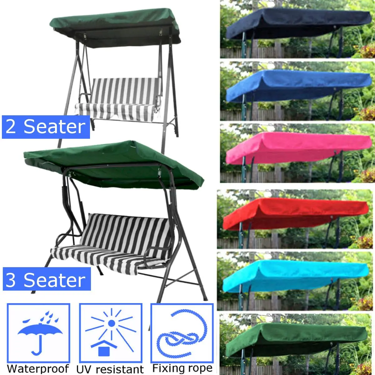 3/2 Seats Anti UV Garden Swing Chair Canopy Cover Shade Sail Waterproof Outdoor Courtyard Hammock Tent Swing Top Cover NO Fade
3/2 Seats Anti UV Garden Swing Chair Canopy Cover Shade Sail Waterproof Outdoor Courtyard Hammock Tent Swing Top Cover NO Fade