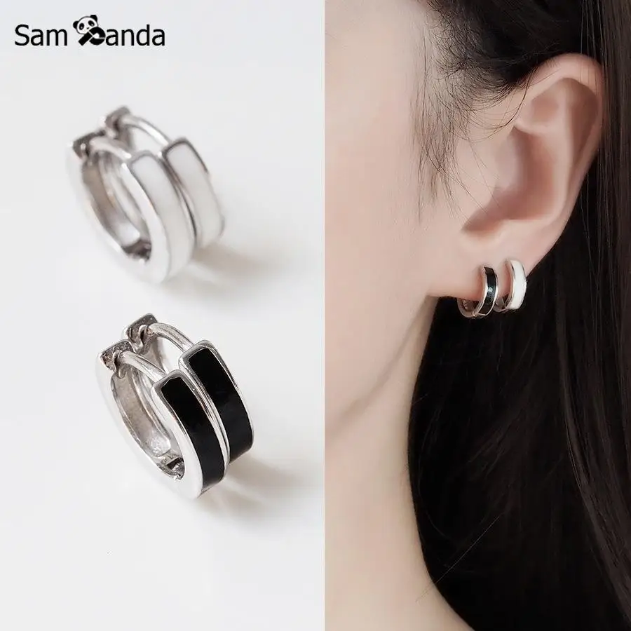 Sampanda Authentic 100% 925 Sterling Silver White Black Enamel Circle Simple Earrings For Women Girl Jewelry Gift
Sampanda Authentic 100% 925 Sterling Silver White Black Enamel Circle Simple Earrings For Women Girl Jewelry Gift