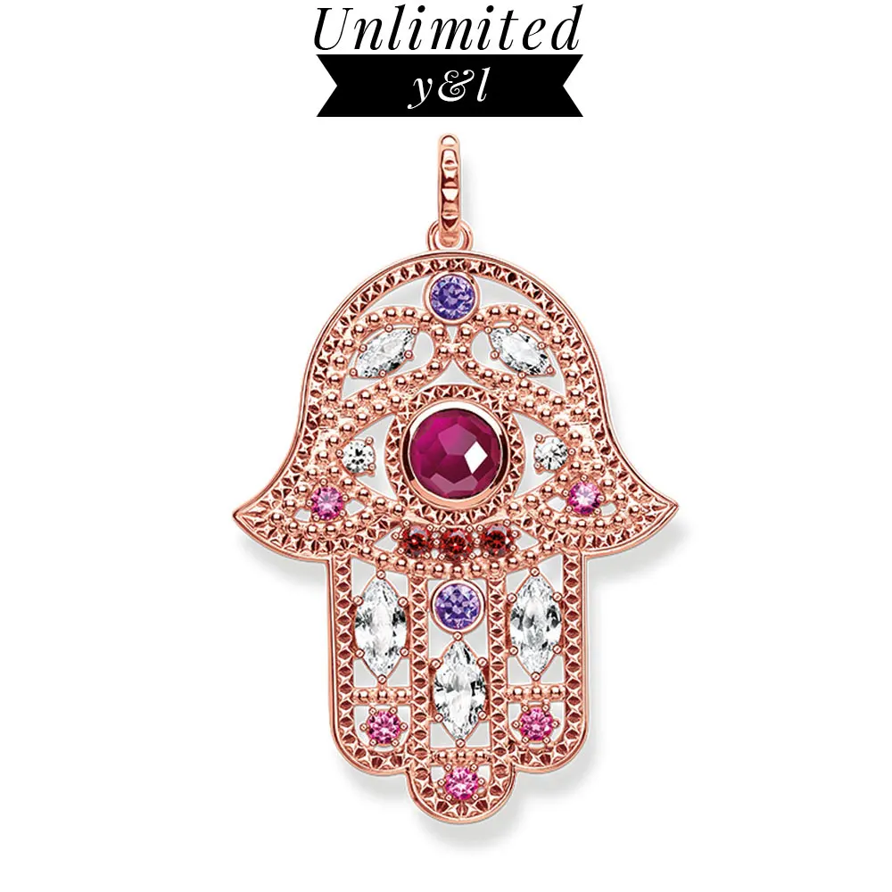 Hand of Fatima Eye Pendants Rose Gold 925 Sterling Silver CZ Fashion Good DIY Jewelry Women Fit Thomas Style Necklace Accessory
Hand of Fatima Eye Pendants Rose Gold 925 Sterling Silver CZ Fashion Good DIY Jewelry Women Fit Thomas Style Necklace Accessory