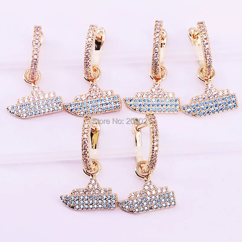 6Pairs Gold Color pave Cubic Zirconia CZ ship dangle earring for girl women Fashion jewelry
6Pairs Gold Color pave Cubic Zirconia CZ ship dangle earring for girl women Fashion jewelry