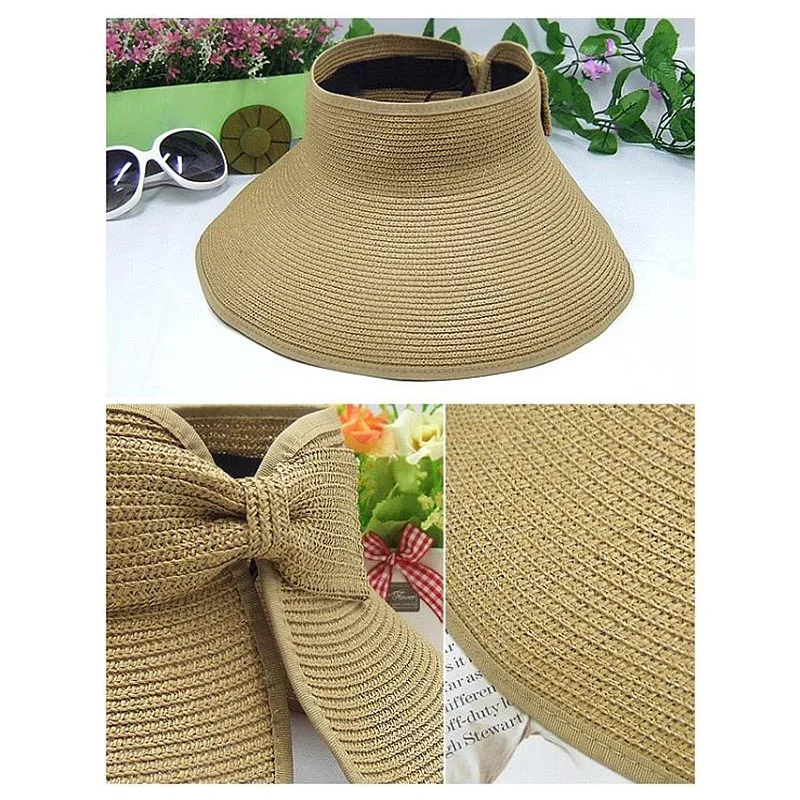 Female Summer Hat Adjustable Sunscreen Beach Visor Cap Outdoor Cycling Sun Hat Empty Top Straw Hat
Female Summer Hat Adjustable Sunscreen Beach Visor Cap Outdoor Cycling Sun Hat Empty Top Straw Hat