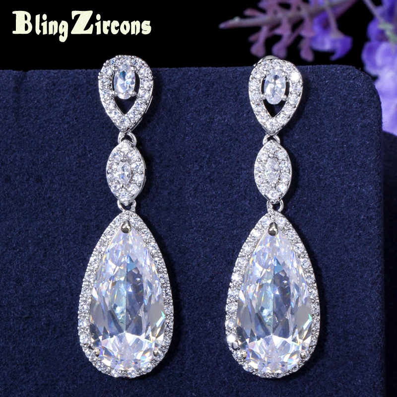 BeaQueen Brand Clear CZ Crystal Silver Color Jewelry Long Tear Drop Cubic Zirconia Dangle Earrings for Women Wedding E064
BeaQueen Brand Clear CZ Crystal Silver Color Jewelry Long Tear Drop Cubic Zirconia Dangle Earrings for Women Wedding E064