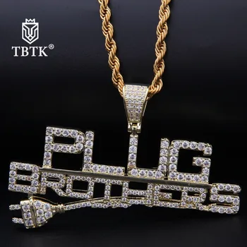 TBTK Gold Plug Brothers Pendant Statement Long Necklace Paved Zircon Stone Pendants Cool Hiphop Style Necklaces Popular
TBTK Gold Plug Brothers Pendant Statement Long Necklace Paved Zircon Stone Pendants Cool Hiphop Style Necklaces Popular