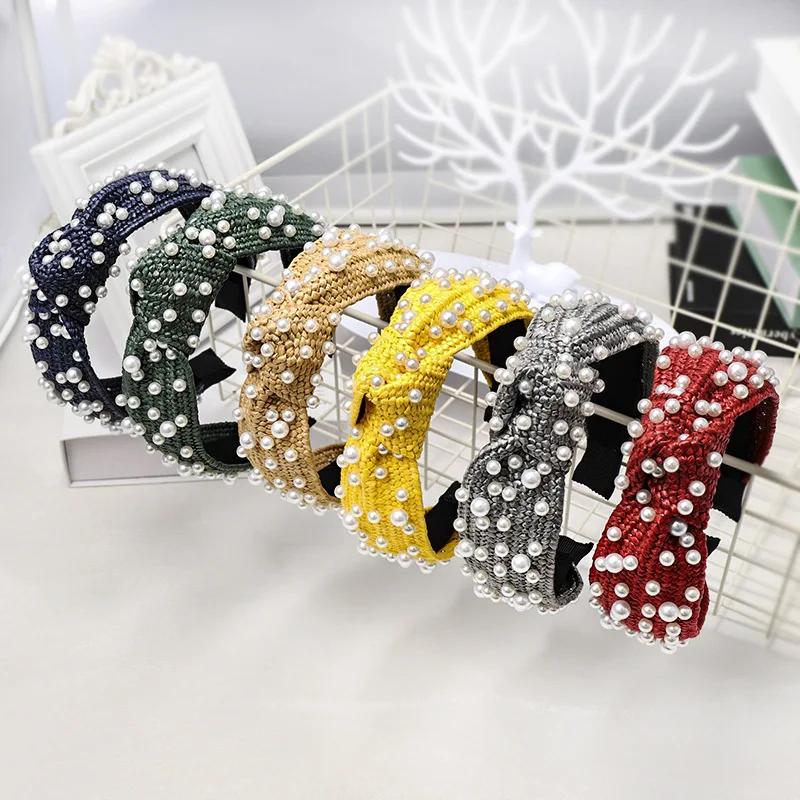 Raffia Straw Headband with Pearl Pearl Head Band Knot Knotted Headbands for Women Hair Accessories Braided Wide Hairband 2019
Raffia Straw Headband with Pearl Pearl Head Band Knot Knotted Headbands for Women Hair Accessories Braided Wide Hairband 2019