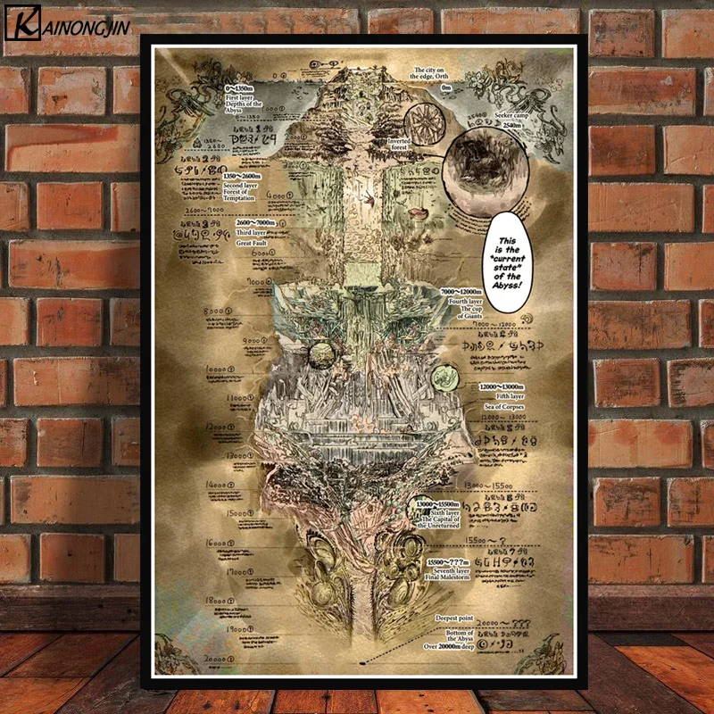 Made In Abyss Map World Poster Large Anime Movie Wall Art Canvas Painting Posters and Prints Room Decorative Home Decor
Made In Abyss Map World Poster Large Anime Movie Wall Art Canvas Painting Posters and Prints Room Decorative Home Decor