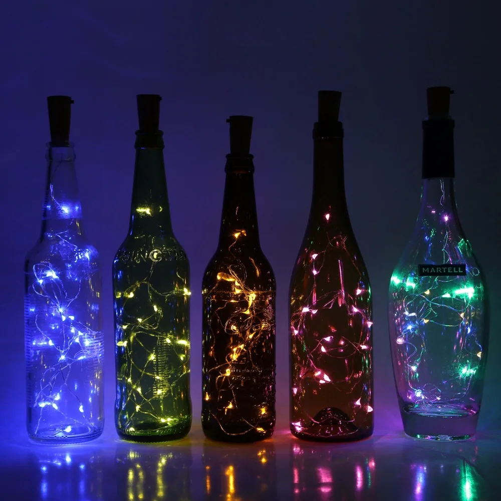1X 3X 6X Cork Shaped LED Night Light Starry Light Wine Bottle Lamp for Xmas Deco 