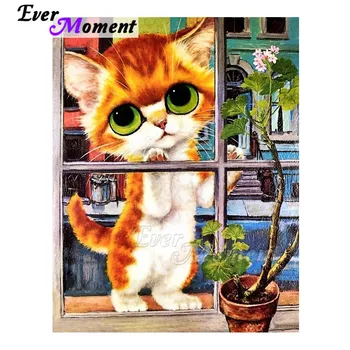 Ever Moment Diamond Painting Cat Window Plant Art Picture Of Rhinestone Mosaic Decoration Diamond Embroidery Decor 3F1502
Ever Moment Diamond Painting Cat Window Plant Art Picture Of Rhinestone Mosaic Decoration Diamond Embroidery Decor 3F1502