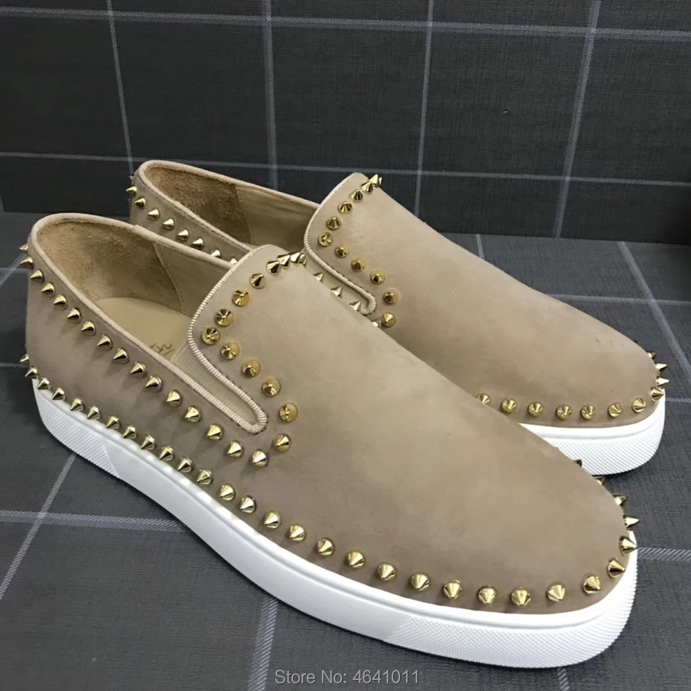 Low Cut Leisure cl andgz slip On Full Beige leather Circle Rivets Red bottom For Men Shoes Sneakers casual Flat Loafers Footwear
Low Cut Leisure cl andgz slip On Full Beige leather Circle Rivets Red bottom For Men Shoes Sneakers casual Flat Loafers Footwear