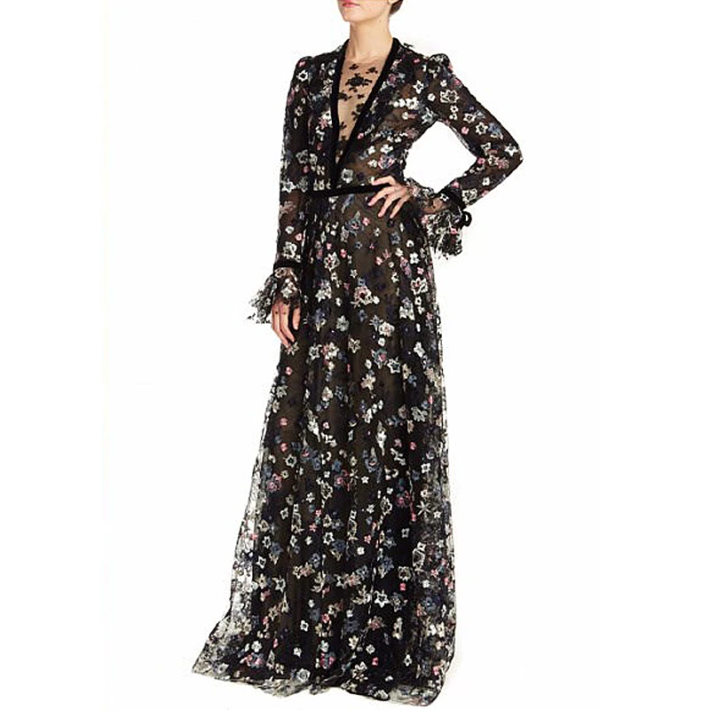 Long Dress High Quality 2018 Spring Summer New Women'S Party Fashion Vintage Elegant Embroidery Sexy Maxi Long Sleeved Dresses
Long Dress High Quality 2018 Spring Summer New Women'S Party Fashion Vintage Elegant Embroidery Sexy Maxi Long Sleeved Dresses