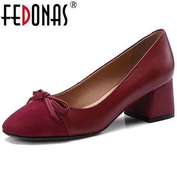 FEDONAS New Arrival Women Genuine Leather Pumps Bowtie Wedding Party Shoes Woman Thick High Heels Basic Pumps New Shoes 
FEDONAS New Arrival Women Genuine Leather Pumps Bowtie Wedding Party Shoes Woman Thick High Heels Basic Pumps New Shoes