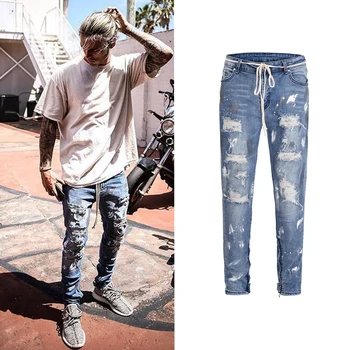 2018 Vintage New Ripped Frayed Pants Men hip-hop slim hole washing rock splash-ink stretch distressed ripped skinny Pencil jeans
2018 Vintage New Ripped Frayed Pants Men hip-hop slim hole washing rock splash-ink stretch distressed ripped skinny Pencil jeans