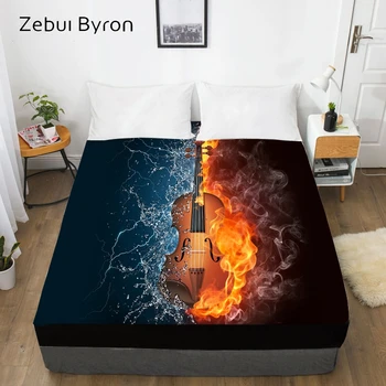 3D HD Digital Print Custom Bed Sheet With Elastic,Fitted Sheet Twin/Queen/King,Ice fire guitar Mattress Cover 150/180/160x200 
3D HD Digital Print Custom Bed Sheet With Elastic,Fitted Sheet Twin/Queen/King,Ice fire guitar Mattress Cover 150/180/160x200