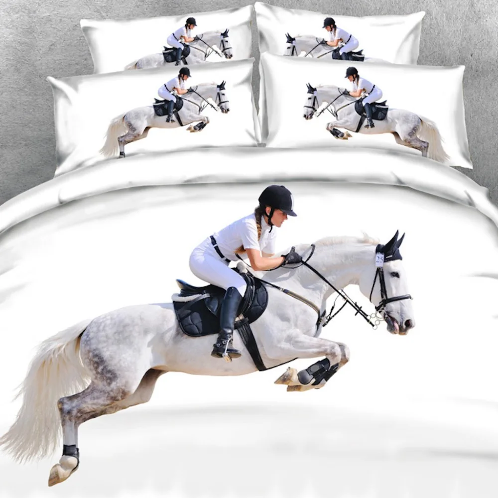 Royal Linen Source Brand 3 Parts Per Set Majestic White Horse and Rider Equestrian Theme 3d bedding set
Royal Linen Source Brand 3 Parts Per Set Majestic White Horse and Rider Equestrian Theme 3d bedding set