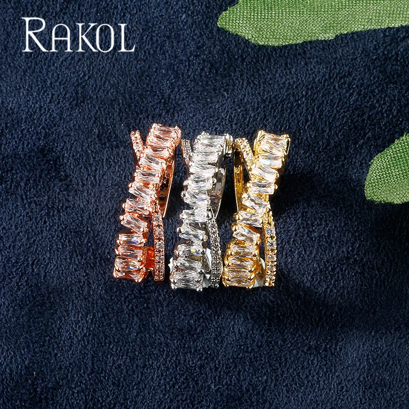 RAKOL Top new Fashion AAA Cubic Zircon Multi-layered Thin Rings X Shape Cuff Copper Base Open Ring For Women Gift RR2222K
RAKOL Top new Fashion AAA Cubic Zircon Multi-layered Thin Rings X Shape Cuff Copper Base Open Ring For Women Gift RR2222K