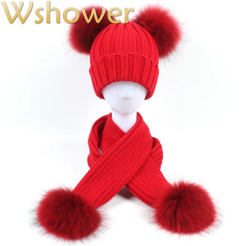 Kids High Quality Real Dyeing Raccoon Fur Pompom Winter Hat Scarf Set Children Boy Girl Fox Pom Pom Knitted Hat Cap Scarf Sets
Kids High Quality Real Dyeing Raccoon Fur Pompom Winter Hat Scarf Set Children Boy Girl Fox Pom Pom Knitted Hat Cap Scarf Sets