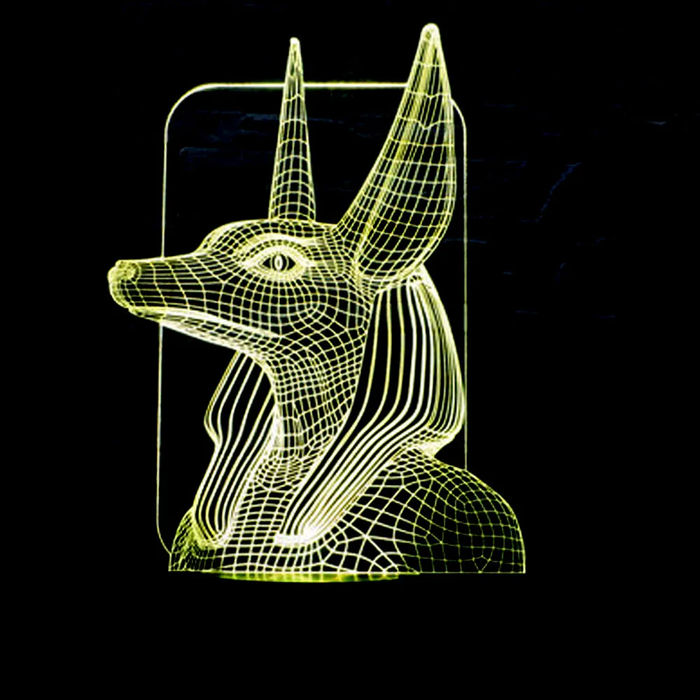 3d ночник с защитой от Фараона Usb цветной сенсорный светодиодный визуальный