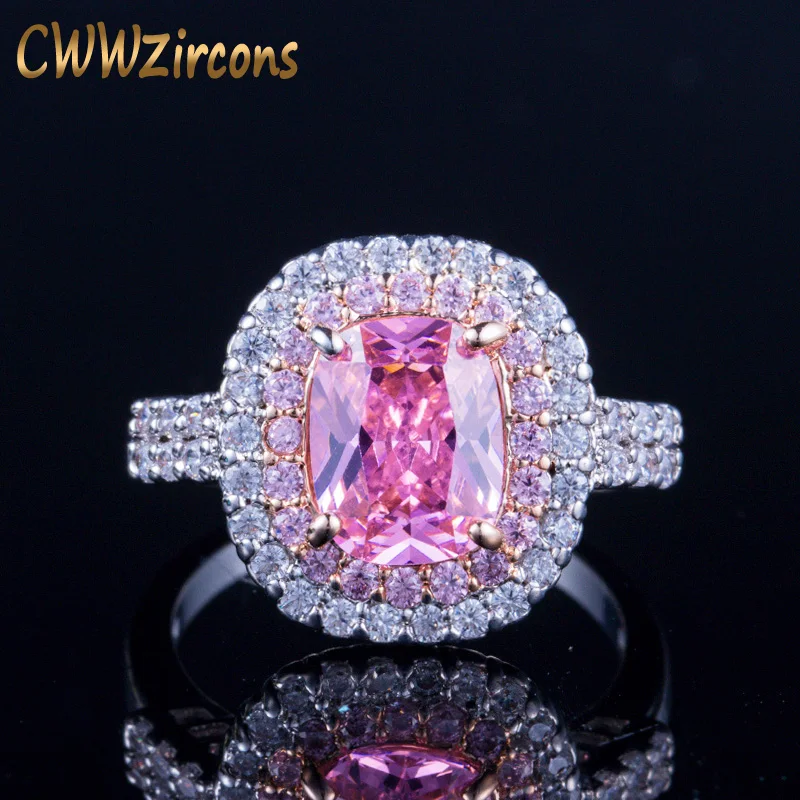CWWZircons Super Gorgeous Silver Color Wedding Band Princess Cut Pink Cubic Zirconia Stone Big Engagement Rings For Women R057 
CWWZircons Super Gorgeous Silver Color Wedding Band Princess Cut Pink Cubic Zirconia Stone Big Engagement Rings For Women R057