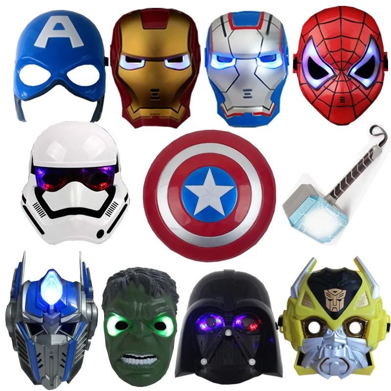 LED Mask Super Hero Hulk/American Captain/Iron Man/Spiderman/Batman Crazy Rubber Party Halloween Costume Mask Children &Adult
LED Mask Super Hero Hulk/American Captain/Iron Man/Spiderman/Batman Crazy Rubber Party Halloween Costume Mask Children &Adult