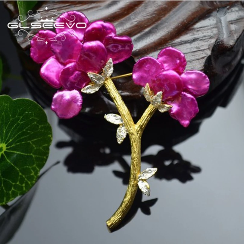 GLSEEVO Natural Fresh Water Purple Baroque Pearl Flower Brooch Pins And Brooches For Women Dual Use Luxury Fine Jewelry GO0245 
GLSEEVO Natural Fresh Water Purple Baroque Pearl Flower Brooch Pins And Brooches For Women Dual Use Luxury Fine Jewelry GO0245