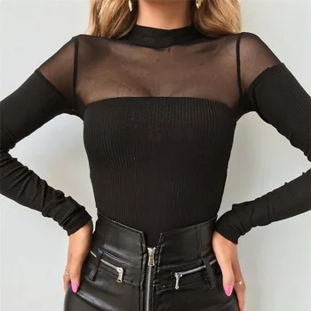 Knitted Sexy See Through Mesh Bodysuits Women Romper Streetwear Spring Autumn Skinny Tops Stretchy Jumpsuit Women Bodysuits
Knitted Sexy See Through Mesh Bodysuits Women Romper Streetwear Spring Autumn Skinny Tops Stretchy Jumpsuit Women Bodysuits