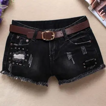 spring summer black denim shorts women burrs design hole rivets skinny low waist jeans shorts plus size 26-31
spring summer black denim shorts women burrs design hole rivets skinny low waist jeans shorts plus size 26-31