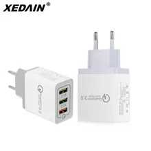 3 Ports Phone Quick 3 USB Charger QC XEDAIN Cable EU Plug Fast Chargers QC 3.0 For iphone Samsung SONY Huawei Apple Xiaomi phone(China)