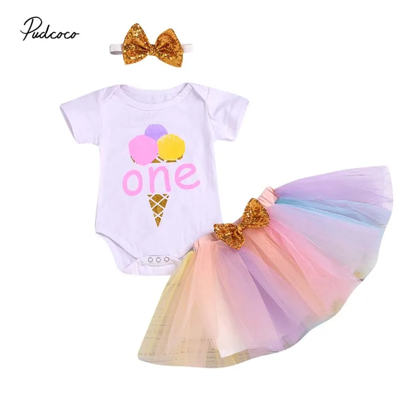 2019 Brand 3PCS Baby Girls 1st Birthday Rainbow Ice Cream Outfit Romper Skirt Cake Smash Tulle Tutu Dress
2019 Brand 3PCS Baby Girls 1st Birthday Rainbow Ice Cream Outfit Romper Skirt Cake Smash Tulle Tutu Dress