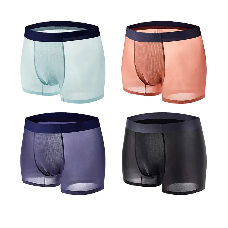Summer Ice Silk Mens Underwear Boxers Man Ultra-thin Underpants Male Transparent Panties Shorts Hombres Cuecas Breathable
Summer Ice Silk Mens Underwear Boxers Man Ultra-thin Underpants Male Transparent Panties Shorts Hombres Cuecas Breathable