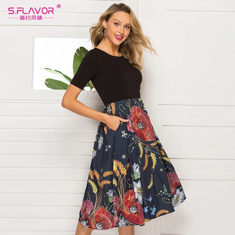 S.FLAVOR Classic Patchwork A-line Dress Autumn Winter Fashion Women Vintage Patchwork Printing Dress Elegant Slim Vestidos
S.FLAVOR Classic Patchwork A-line Dress Autumn Winter Fashion Women Vintage Patchwork Printing Dress Elegant Slim Vestidos