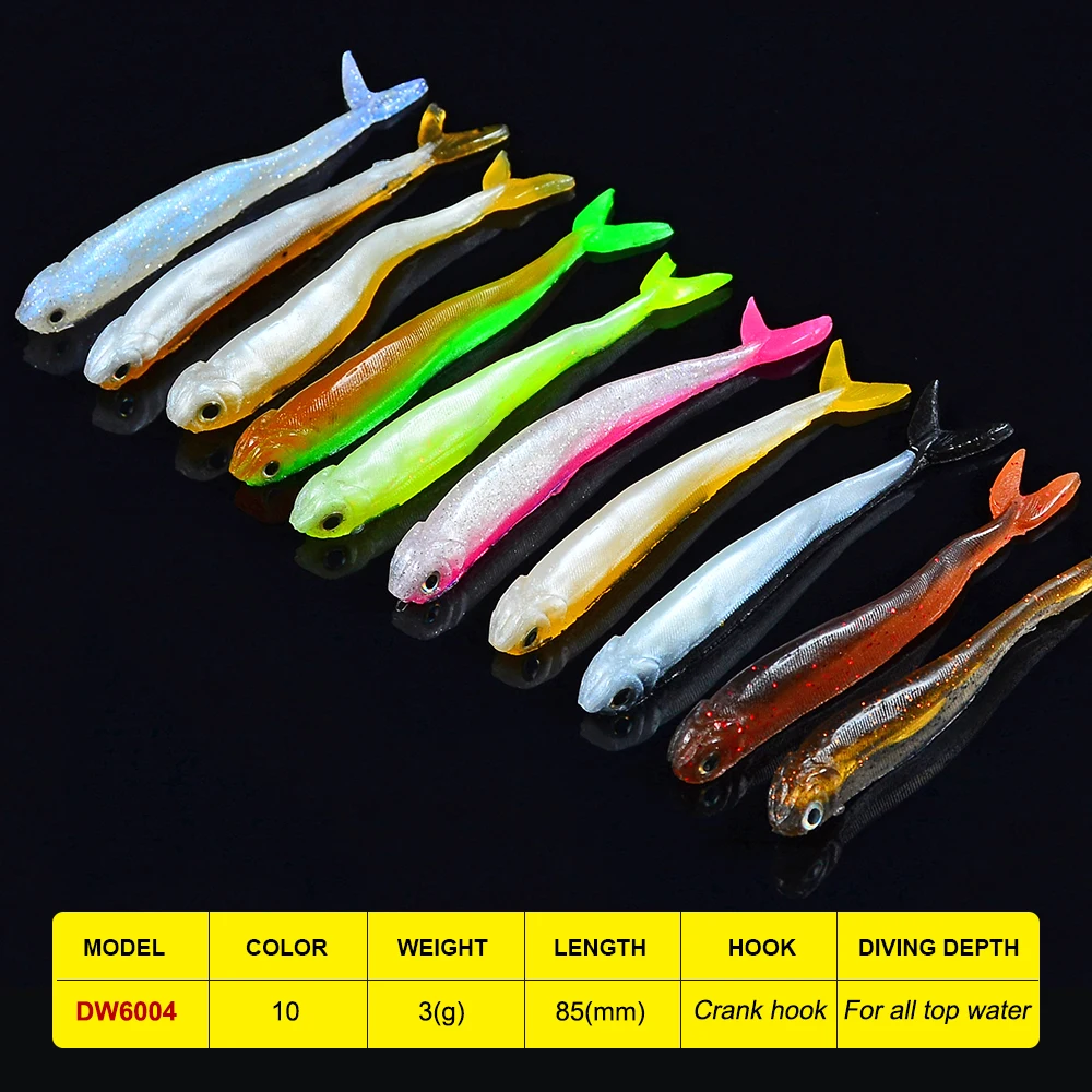 FLYBASS 10pc/set fishing lures Floating Soft Lure 10 Color soft baits 8.5cm-3.35"/3G-0.11oz fishing Baits Jigs Fishing Tackle
FLYBASS 10pc/set fishing lures Floating Soft Lure 10 Color soft baits 8.5cm-3.35"/3G-0.11oz fishing Baits Jigs Fishing Tackle