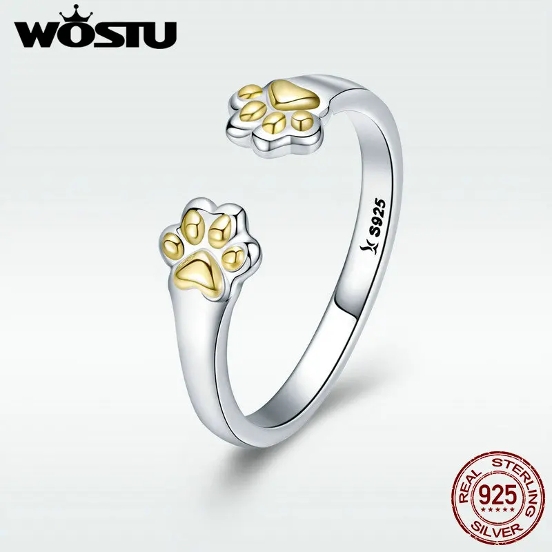 WOSTU Animal Collection 100% 925 Sterling Silver Cat Dog Paw Rings For Women Party Birthday Lovely Brand Jewelry Gift DXR430
WOSTU Animal Collection 100% 925 Sterling Silver Cat Dog Paw Rings For Women Party Birthday Lovely Brand Jewelry Gift DXR430