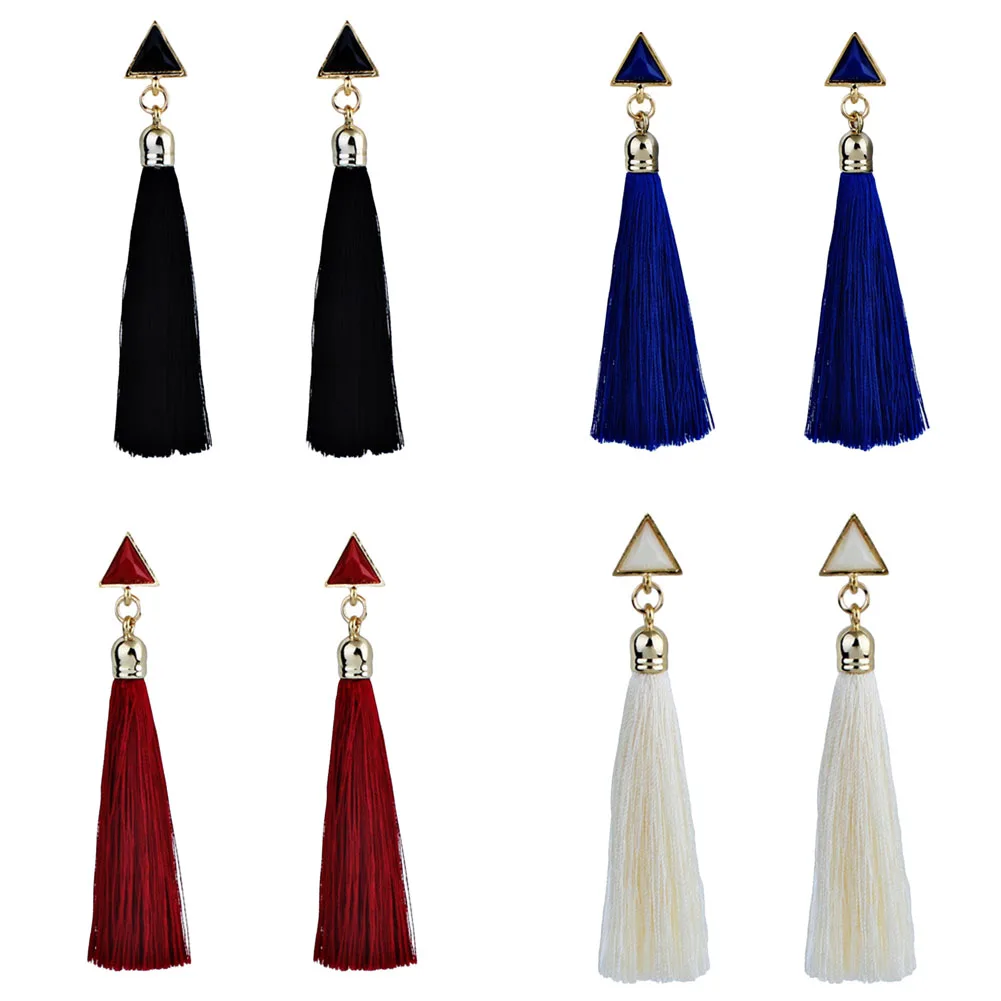 Sale!! Triangle Long Tassel Earrings*