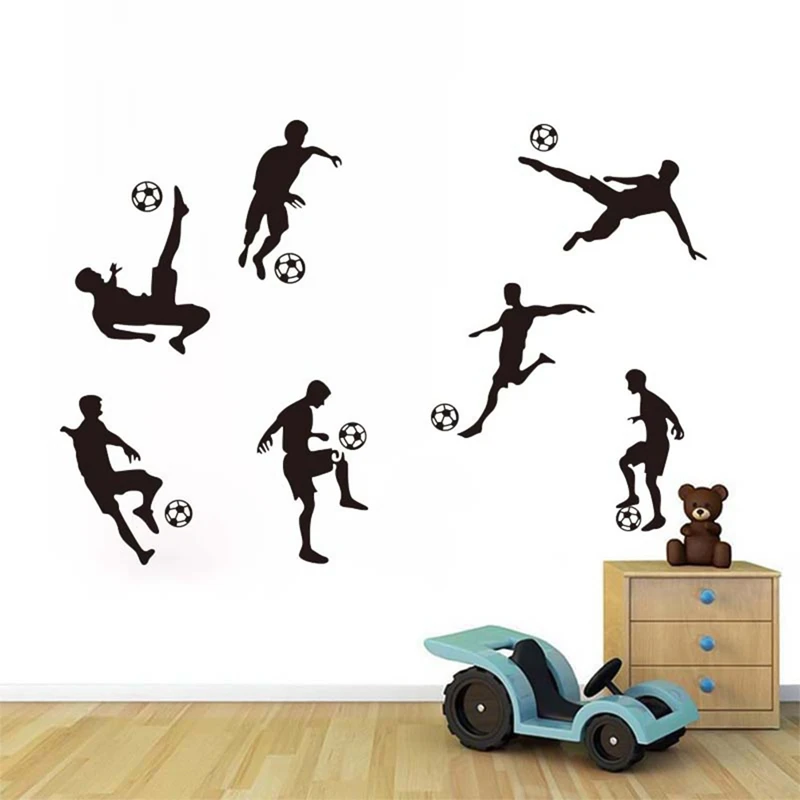 Soccer Ball Football Wall Sticker Decal Kids Room Decor Sport Boy Bedroom Soccer Player Art Wall Decal Home Decor Wall Decals For Kids Rooms Wall