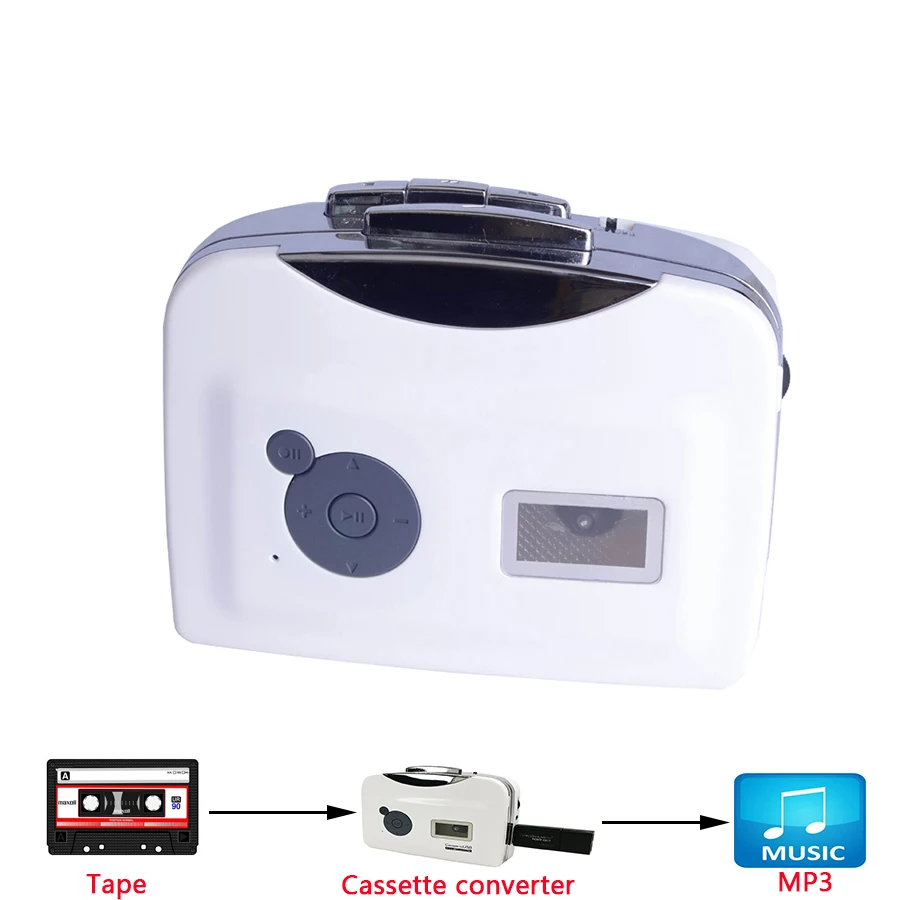 Stereo Cassette Tape to MP3 Converter Player, Portable Standalone Cassette Player, Convert MP3 format To USB Flash Driver
Stereo Cassette Tape to MP3 Converter Player, Portable Standalone Cassette Player, Convert MP3 format To USB Flash Driver