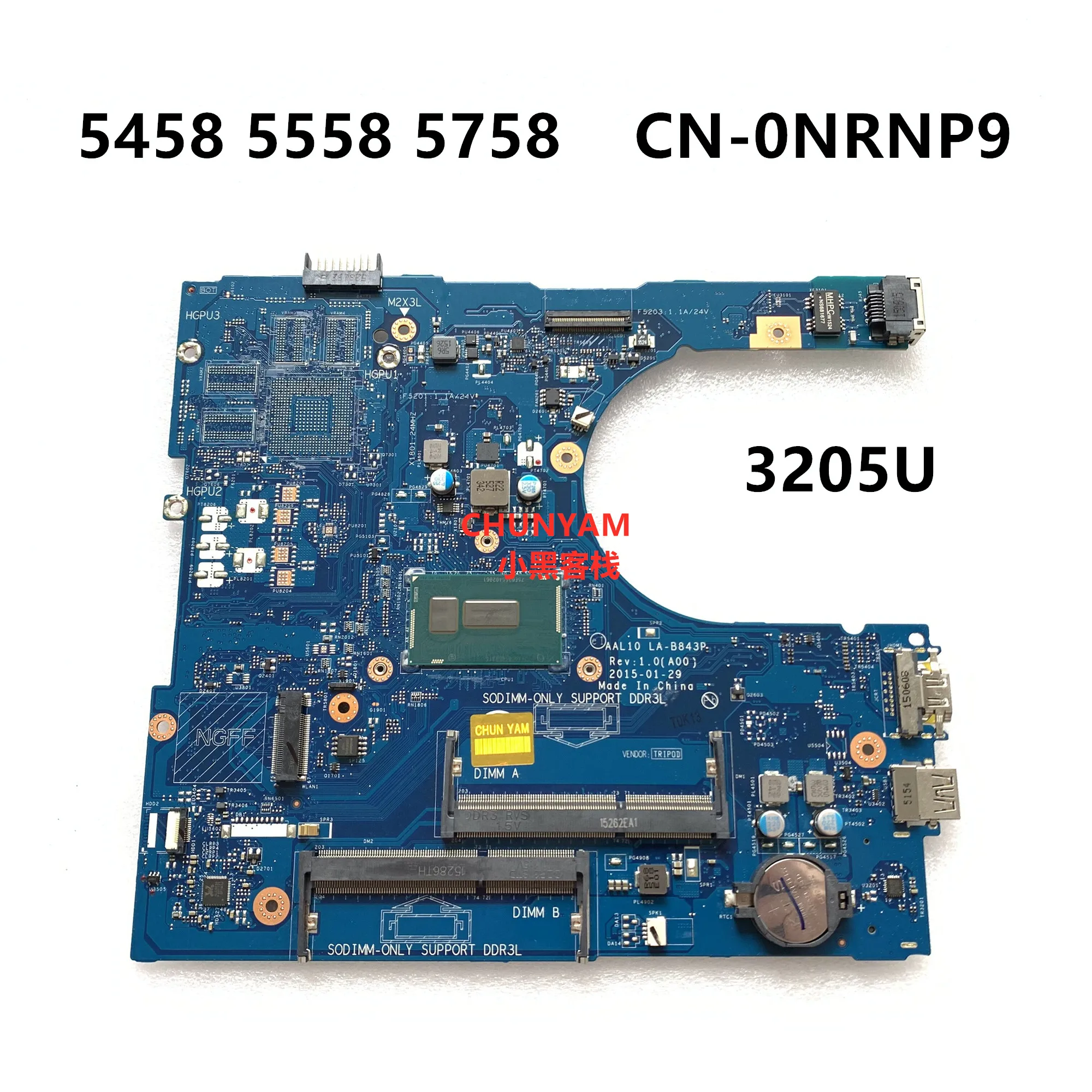CN 0NRNP9 NRNP9 для Dell INSPIRON 5458 5558 5758 Материнская плата ноутбука 1024 рев: 1 0 (A00) celeron3205U