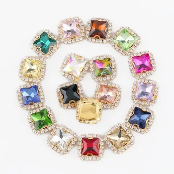 10mm Square Gold Base Sew On With Colorful Glass Stone Claw Crystal Buckle Cabochon Base DIY Jewelry Clothes Charm
10mm Square Gold Base Sew On With Colorful Glass Stone Claw Crystal Buckle Cabochon Base DIY Jewelry Clothes Charm