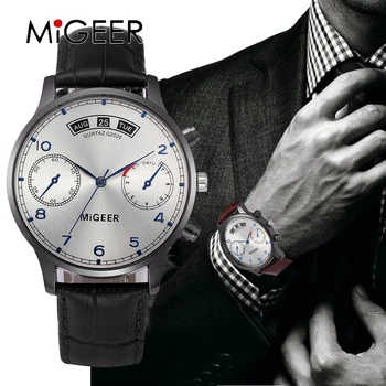 MIGEER Luxury Top Brand Fashion Casual Leather Quartz Wristwatch Male Sport Watch Men Military Clock Hours relojes hombre 2020
MIGEER Luxury Top Brand Fashion Casual Leather Quartz Wristwatch Male Sport Watch Men Military Clock Hours relojes hombre 2020