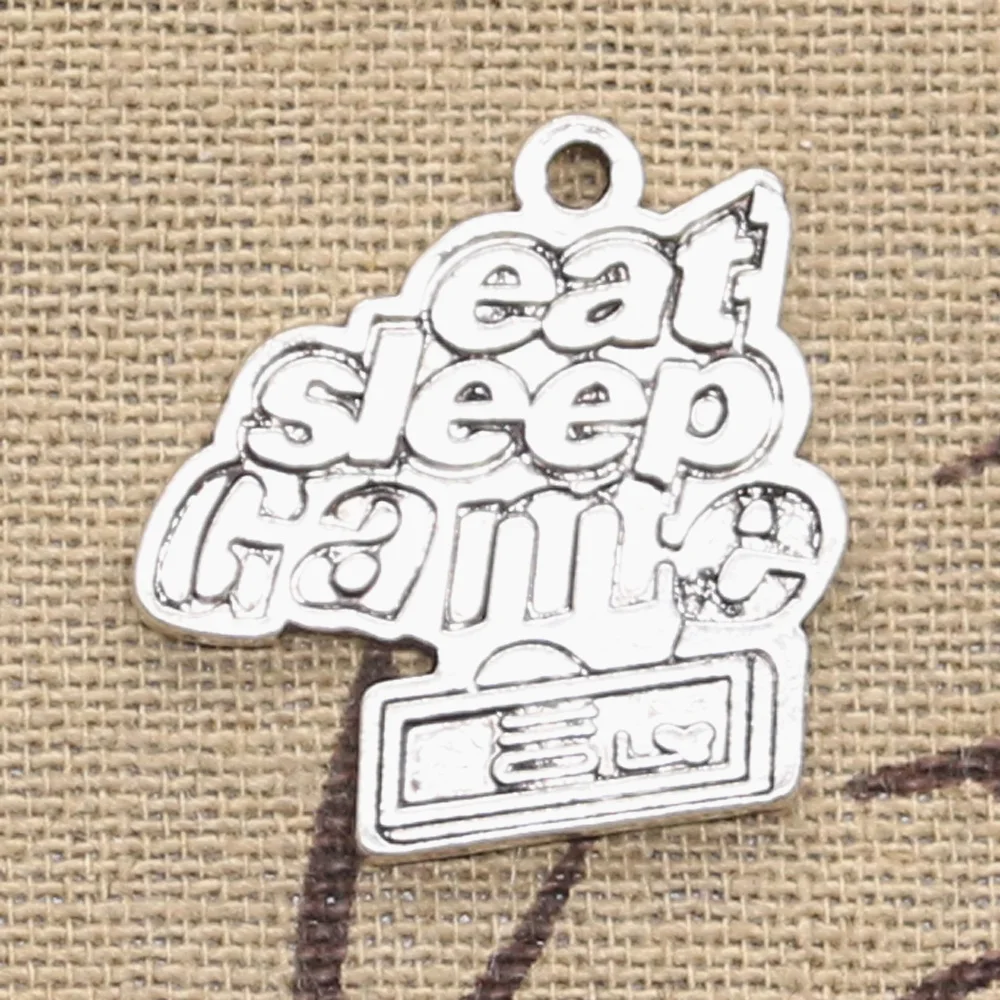 4pcs Charms eat sleep game 24x24mm Antique Making pendant fit,Vintage Tibetan Silver,DIY bracelet necklace
4pcs Charms eat sleep game 24x24mm Antique Making pendant fit,Vintage Tibetan Silver,DIY bracelet necklace