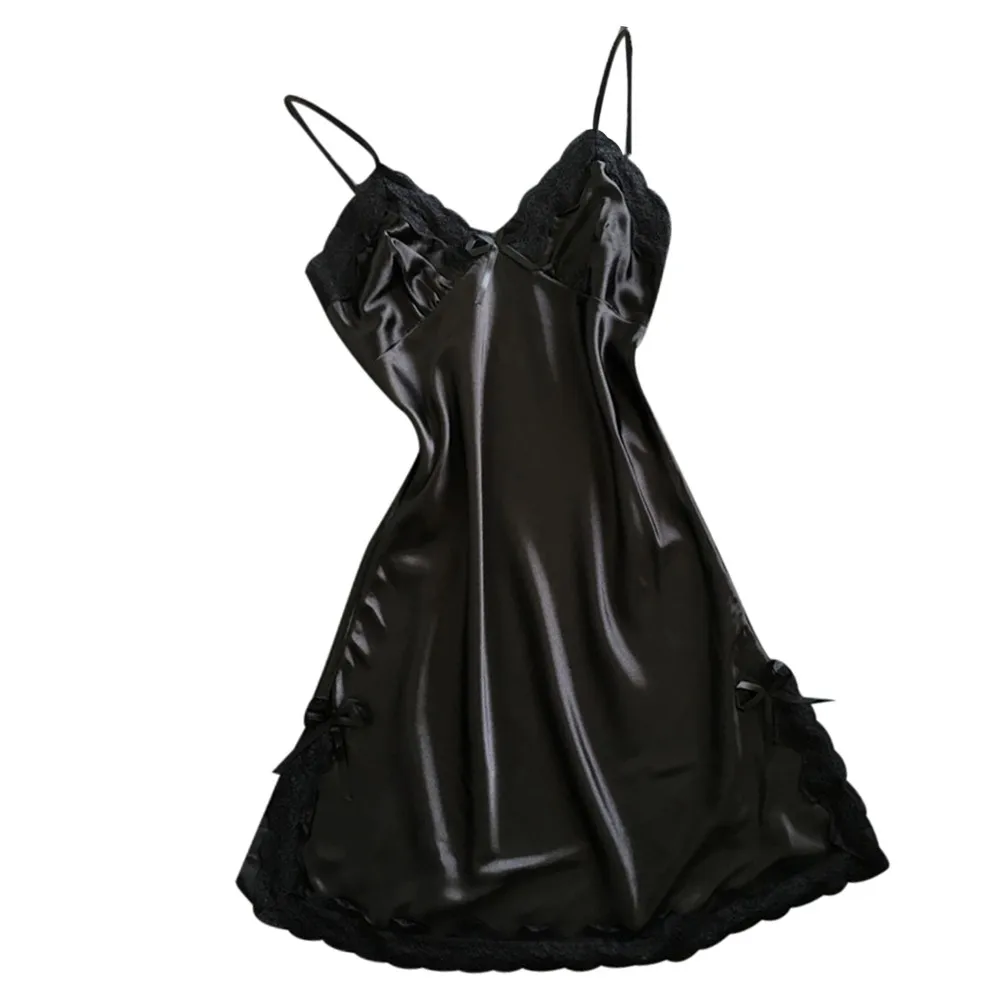 Snowshine YLW женское атласное сексуальное кружевное белье с бантом Babydoll v-образным