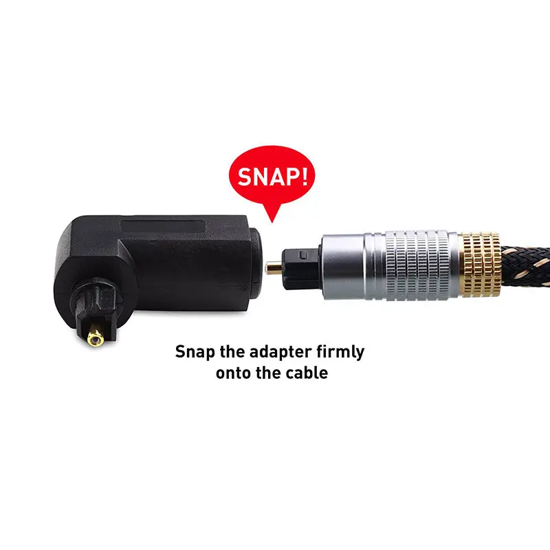 Male to Female Optical Digital Audio Converter Adapter with 90 Degree Right Angle 360 Swivel for Toslink Jack @JH
Male to Female Optical Digital Audio Converter Adapter with 90 Degree Right Angle 360 Swivel for Toslink Jack @JH