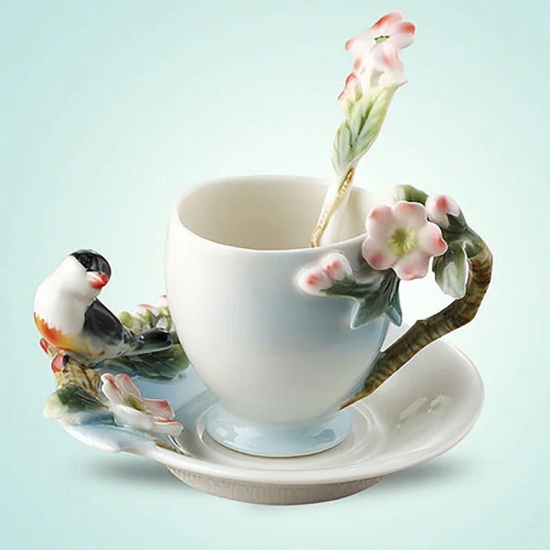Enamel Porcelain Coffee Cup with Saucer Spoon Set Ceramic Tea cup set Service for Home Decoration Gift
Enamel Porcelain Coffee Cup with Saucer Spoon Set Ceramic Tea cup set Service for Home Decoration Gift