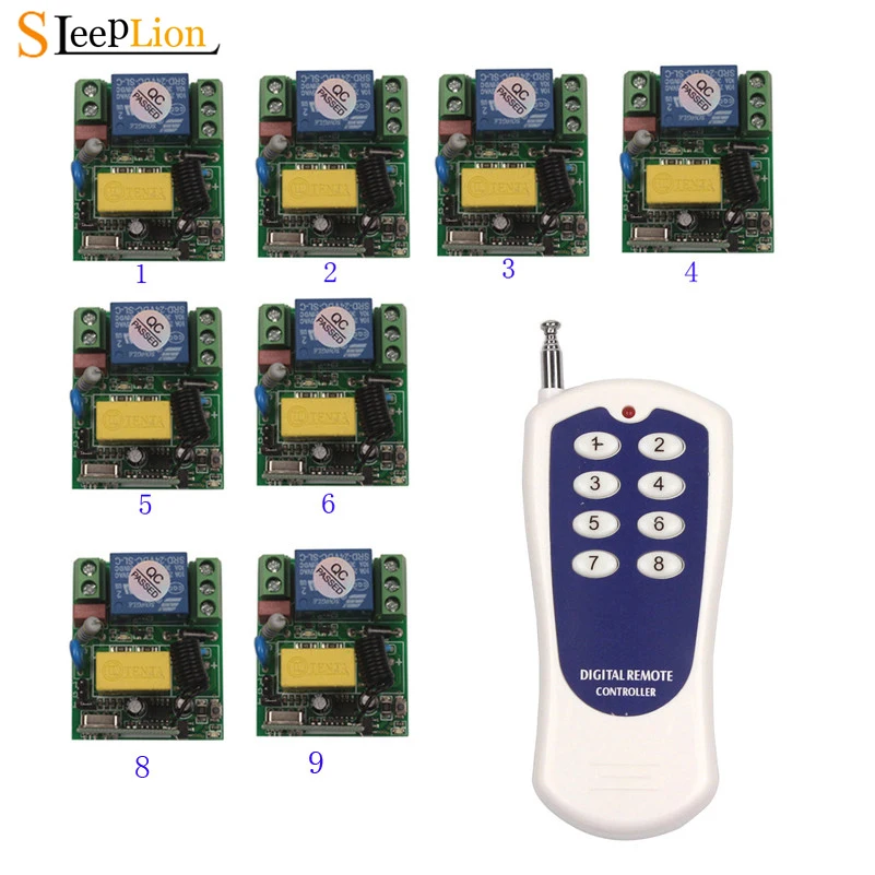 Sleeplion AC 220V 1CH 1CH 10A Wireless Remote Control LED Light Switch Relay Receiver Remote Switch For Garage Door ,315/433 MHz
Sleeplion AC 220V 1CH 1CH 10A Wireless Remote Control LED Light Switch Relay Receiver Remote Switch For Garage Door ,315/433 MHz
