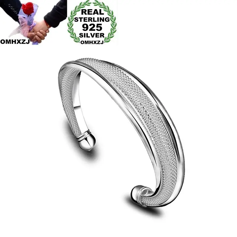 OMHXZJ Wholesale Personality Fashion OL Woman Gift Two Lines Mesh Open 925 Sterling Silver 18KT God Cuff Bangle Bracelet BR162
OMHXZJ Wholesale Personality Fashion OL Woman Gift Two Lines Mesh Open 925 Sterling Silver 18KT God Cuff Bangle Bracelet BR162